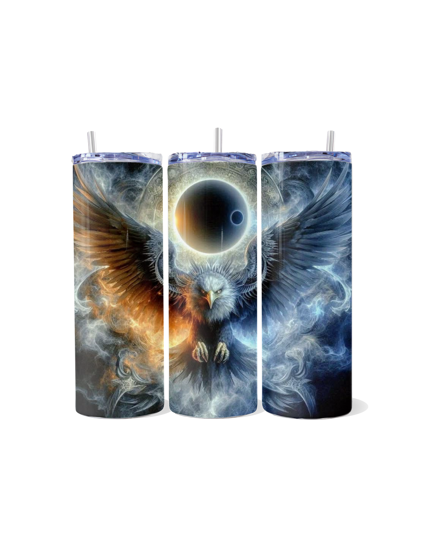 **"Eclipse Inferno: Fire & Ice Eagle"** Tumbler