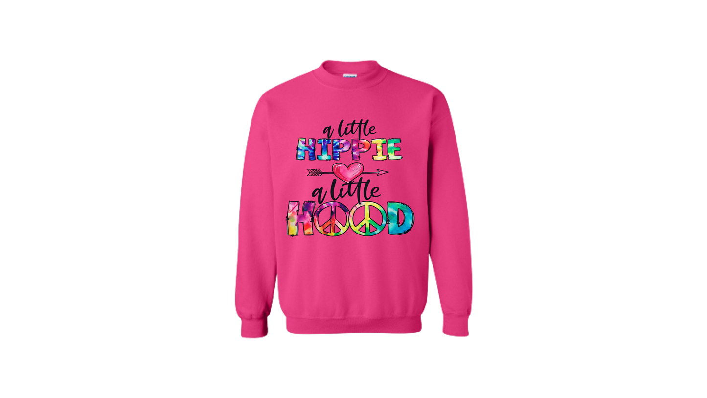 A Little Hippie, A Little Hood Crewneck Sweatshirt