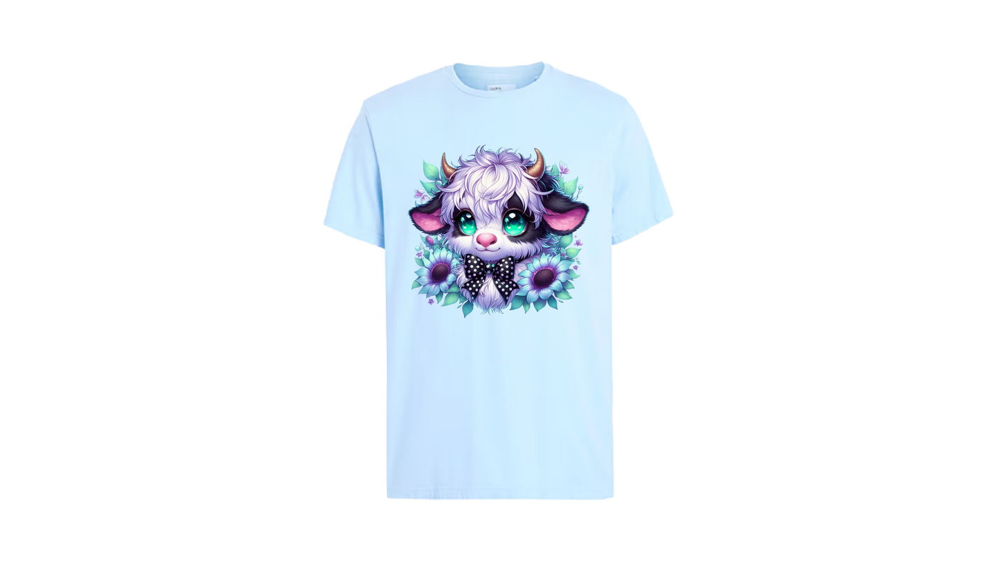 Cute Highland Cow Floral Shirt