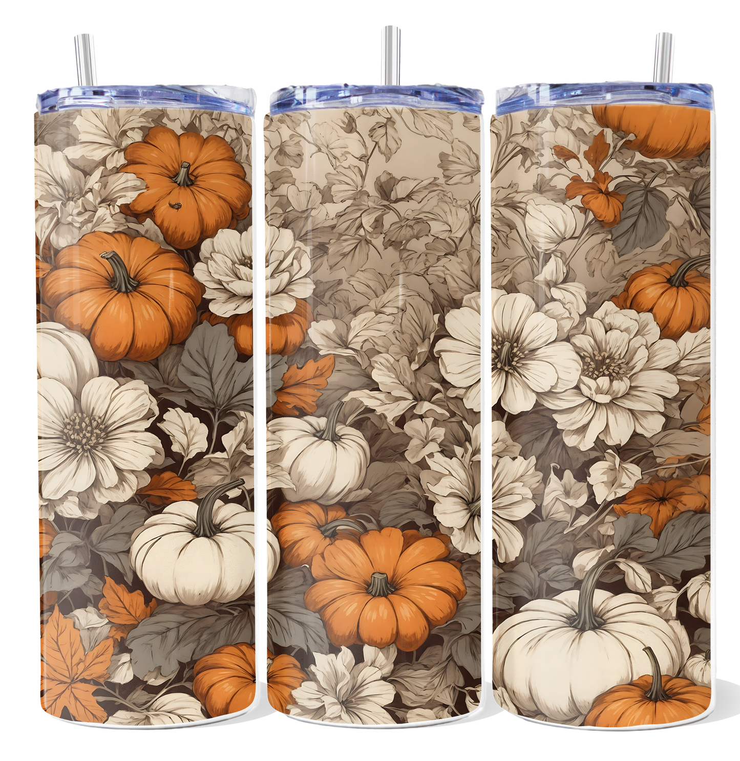 Pumpkins & Flowers Tumbler