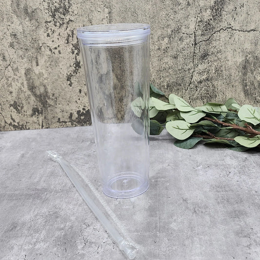 24oz Tapered Acrylic Snowglobe Tumbler