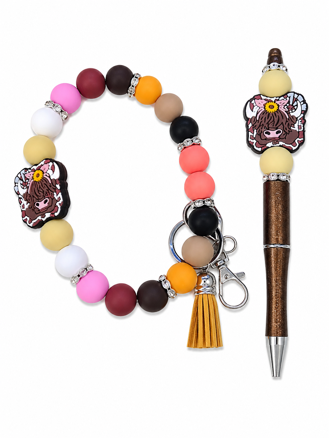 Beaded Pen & Wristlet Keychain Set
