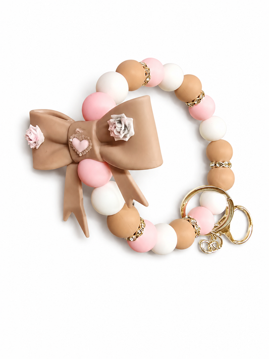 Beaded Wristlet Keychain – Handmade Silicone Wristlet Bracelet