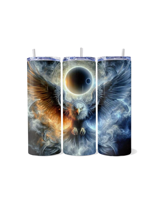 **"Eclipse Inferno: Fire & Ice Eagle"** Tumbler