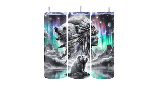 Spirit of the Bear Northern Lights 20oz Stainless Steel Tumbler