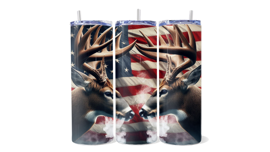 Patriotic Buck Deer Tumbler