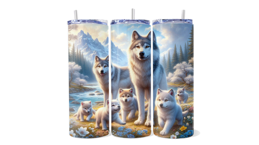 Wolf Family Mountain Tumbler