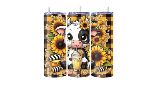 Sunflower Cow 20oz Stainless Steel Tumbler