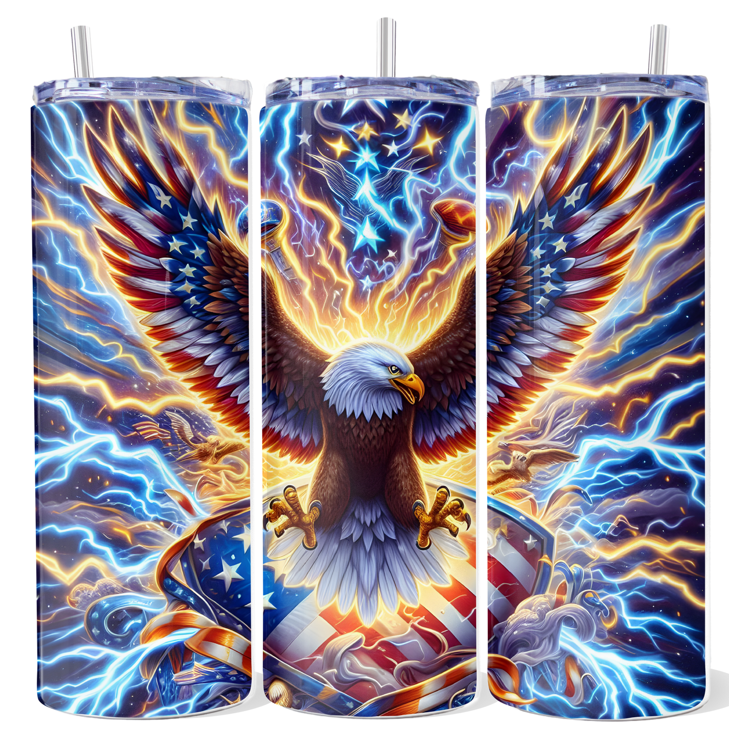 Patriotic Eagle Lightning Tumbler