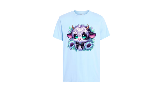 Cute Highland Cow Floral Shirt