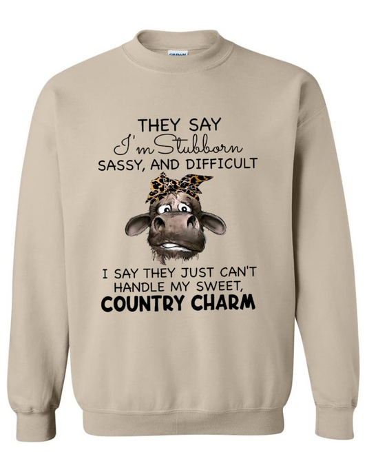 "Country Charm with a Side of Sass: The Attitude Sweatshirt"