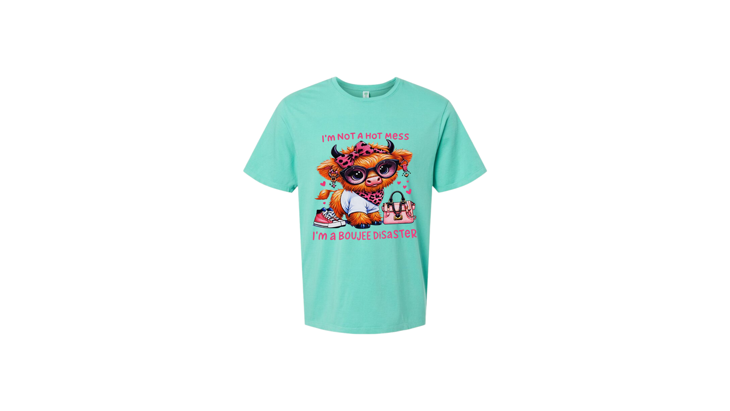 I’m Not a Hot Mess, I’m a Boujee Disaster Cow Graphic T-Shirt