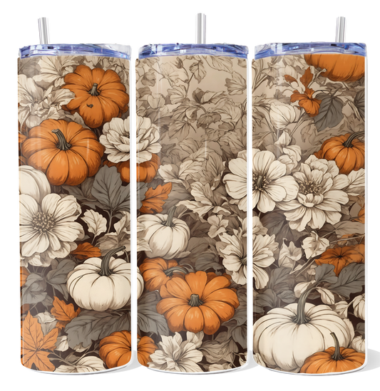 Pumpkins & Flowers Tumbler