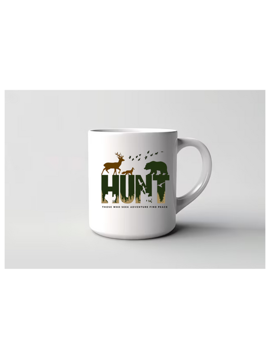 "Hunt: Those Who Seek Adventure Find Peace" Mug