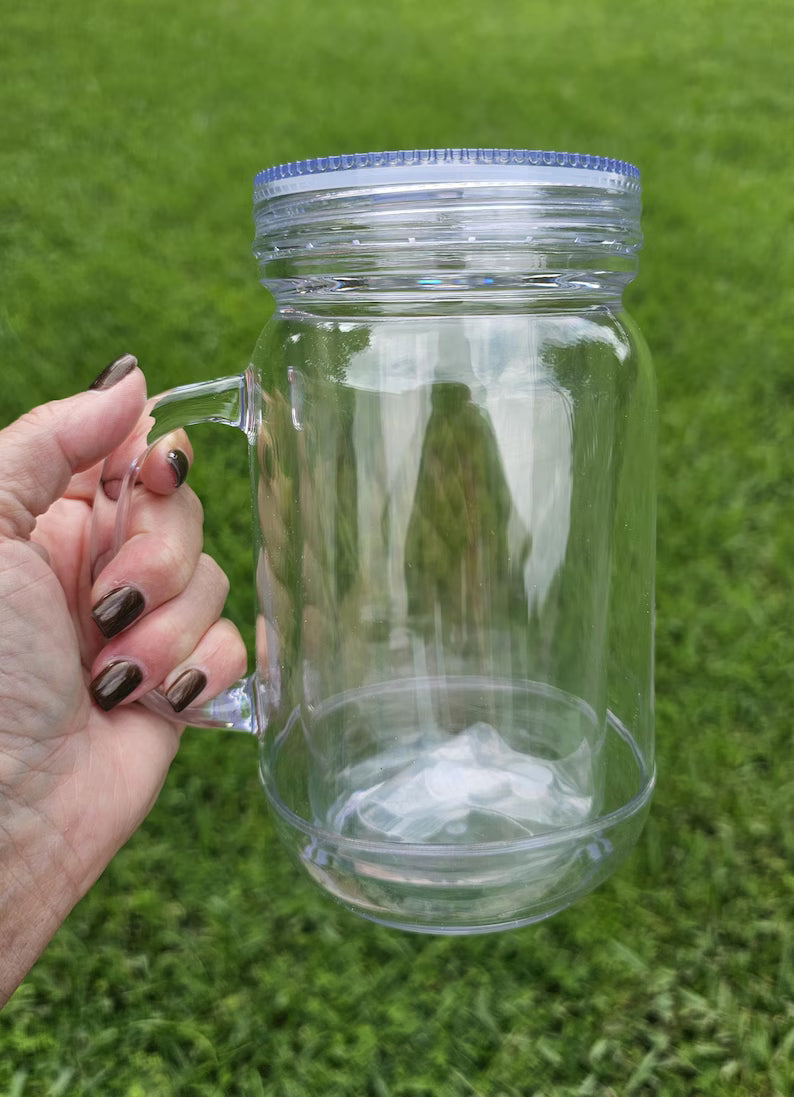 20oz Mason Jar Snowglobe Tumbler